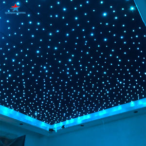 ไฟเพดานท้องฟ้าเต็มดาวระยิบระยับ RGBW LED ไฟใยแก้วนำแสง พร้อมแผงสีดำขนาด 60x60 ซม. สำหรับโรงภาพยนตร์ ห้องเด็ก ห้องนั่งเล่น - Product Image 1