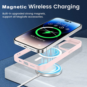 Luxe dur antichoc mat pc couverture arrière transparent antichoc magnétique étui mobile pour <span class=keywords><strong>iphone</strong></span> 15 14 pro max - Product Image 4