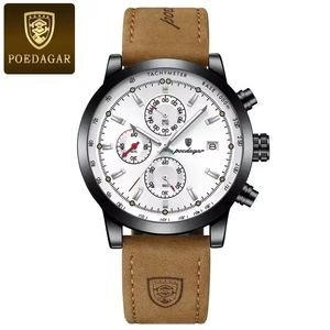 Nuevo Reloj POEDAGAR <span class=keywords><strong>932</strong></span> para Hombre, Reloj de Pulsera de Cuarzo a la Moda, Original, Resistente al Agua, con Correa de Cuero, Fecha y Día de la Semana, Gran Venta - Product Image 5