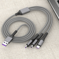 Câble de chargeur portable 3 en 1 personnalisé en nylon tressé USB 3.0 et téléphone 5A Charge rapide pour téléphone et ordinateur
