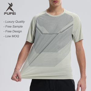 Hauts <span class=keywords><strong>de</strong></span> Sport pour Hommes ODM Personnalisés en Gros, T-Shirt <span class=keywords><strong>de</strong></span> Course Respirant à Séchage Rapide et Manches Courtes pour Adultes - Product Image 1
