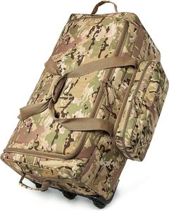Borsa Tattica <span class=keywords><strong>con</strong></span> <span class=keywords><strong>Ruote</strong></span> e Chiusura a Cerniera 32''L X 17''W X 13''H in Poliestere e Nylon per Bagagli <span class=keywords><strong>da</strong></span> Campeggio Resistenti - Product Image 1