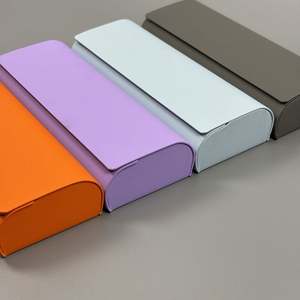 Boîte à lunettes portable personnalisée avec logo, couleur unie, résistante à la pression, en cuir PU rigide - Product Image 2