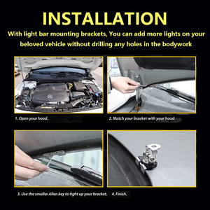 Giá đỡ đèn mui xe ô tô, giá đỡ đèn LED làm việc ngoài trời, kẹp gắn đèn LED cho SUV, giá đỡ đèn đa năng - Product Image 6