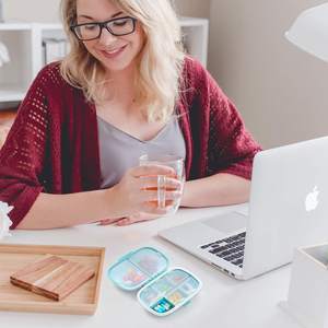 卸売環境にやさしいBPAフリーポケット両面ピルボックス8コンパートメントミニポータブル薬ケース屋外用ビタミン用 - Product Image 5