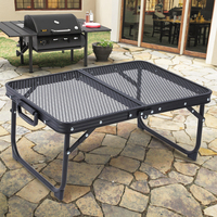 Léger Portable Cadre En Aluminium Pliant BBQ Grill Maille Moderne À Manger Camping Table Villa Cour À Manger En Plein Air