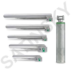Ensemble de laryngoscopes à fibres optiques Miller, qualité allemande, acier inoxydable, instruments d'anesthésie manuels, 5 pièces, ORL SATINSKY CE - Product Image 2