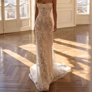 <span class=keywords><strong>Vestido</strong></span> de Novia de Dos Piezas con <span class=keywords><strong>Bolero</strong></span> de Encaje con Cuentas y Cuello Alto Mily Bridal MHL725 para Mujer - Product Image 1