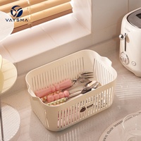 Panier de rangement creux en PP écologique avec couvercle anti-poussière, empilable et portable, pour cuisine, salle de bain, armoire, bureau et collations