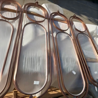 Paravent mobile personnalisé en acier inoxydable avec cadre métallique, séparateur de pièce, écran en verre et panneaux de cloison