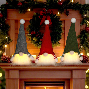 New Year Long-Legged Forester Knitted Doll with <b>LED</b> <b>Light</b> Cartoon Santa Christmas <b>Tree</b> Pendant Decorations Factory Wholesale - Product Image 1