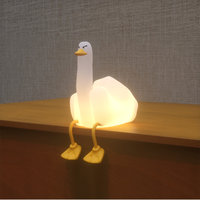 Veilleuse canard mignon et doux de chevet Squishy Silicone Dimmable Rechargeable peluche LED canard lumière