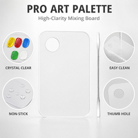 Palette de peinture acrylique transparente avec trou pour le pouce, plateau de mélange antiadhésif facile à nettoyer pour huile et aquarelle, fournitures artistiques