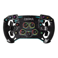 Volant de simulation de course MOZA GS V2P avec poignées en microfibre perforée, disposition multi-encodeurs, fixation rapide pour base Direct Drive PC