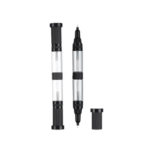 MLJ001-C005 11ML 3 In 1 Kustom Kosong Plastik Nail Art Pen dengan Sikat Perbaikan Mantel Cat Pen Pabrik Kualitas Tinggi Botol Lembut