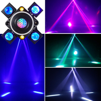 8 LED RGBW Faisceau Tête Mobile DJ Lumière Double Tête 512 Lumières de Scène Son Activé DMX pour les Fêtes Concert Événements Or Strobe Live