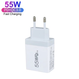 Mỹ EU Anh AU cắm PD QC3.0 tổng 55W 4 cổng nhanh tường sạc kép USB Loại C điện thoại tốt nhất Adapter 20W - Product Image 4
