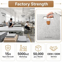 Sac fourre-tout en feutre avec logo personnalisé en relief et boucle en cuir PU, robuste et portable, idéal pour les affaires et le shopping – Fournisseur d'usine