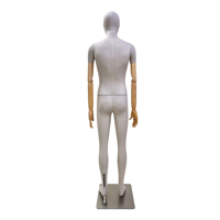 Maniquí masculino de lujo con cabeza, pantalla de cuerpo completo, forma de Torso, tela de lino, modelo de fibra de vidrio para tienda de ropa