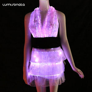 Rave trajes de fibra óptica luminosa iluminado caliente árabe <span class=keywords><strong>sexy</strong></span> desgaste de la danza - Product Image 5