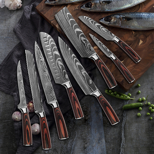 Professional Japanese High Carbon Steel 5Cr15mov Blade. Ergonomic comfort <strong>Woden</strong> Handle Set Knife <strong>Kitchen</strong> - Product Image 2