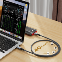 Câble USB4 Type C 240W 2m, charge rapide, transfert audio-vidéo et données, 8K 60Hz, 40G, PD 3.1, Thunderbolt 4, câble Type C