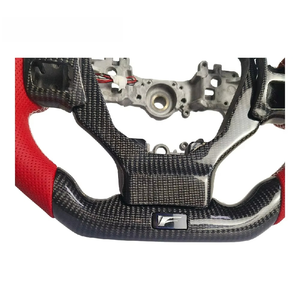 Volant de direction Barmich RACING en cuir perforé et fibre de carbone à 3 branches de 35 mm pour Lexus CT200H IS NX GX GS RX IS250 <span class=keywords><strong>RC300</strong></span> - Product Image 3