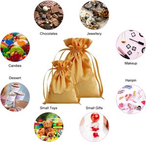 Nouveau Sac à Bijoux en Satin Coloré avec Cordon de Serrage et Logo Personnalisé 2023, Sac en Satin Réutilisable avec Cordon de Serrage pour Noël, Logo Personnalisé - Product Image 3