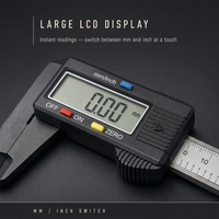 Pied à coulisse numérique électronique en plastique 0-150 mm (6 pouces) avec écran LCD, jauge de zéro, outil de mesure avec étui pour le bricolage