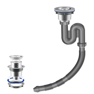 S Bend Kitchen Sink Drain Pipe Set Stainless Steel Odor Proof Fast Drainage Installation - Product Image 2