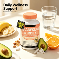 Complexe de magnésium pour le soutien des os et des muscles, 1000 mg, complément alimentaire pour des fonctions corporelles saines, vente en gros, 90 capsules, mélange