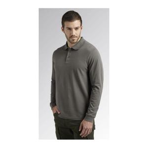 DIADORA UTILITY-702,177954-75070/L Polo de manga larga gris acero en piqué de algodón orgánico CAMISETAS Y POLOS DE TRABAJO - Product Image 2