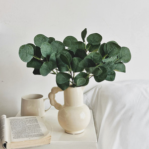 ใบยูคาลิปตัสเทียมดอกไม้ผ้าไหมสีเขียวดอกไม้ในร่มกลางแจ้งงานแต่งงานตกแต่งบ้านจำลอง - Product Image 3