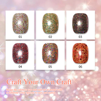 IMTITI Gel UV pour Nail Art, 6 Couleurs, Collection de Vernis Gel Scintillant Effet Laser Étoilé, Manucure DIY, Gel Diamant Couleur Étoilée, Soak Off