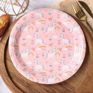 Assiettes en papier <span class=keywords><strong>licorne</strong></span> arc-en-ciel rose fournitures de fête à thème <span class=keywords><strong>licorne</strong></span> 7 "assiettes à Dessert <span class=keywords><strong>licorne</strong></span> pour filles bébé douche anniversaire - Product Image 4