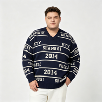 Pulls en maille pour hommes à col en V et manches longues, motif rayé blanc, nouvelle collection automne, tendance et polyvalents, style polo pour le quotidien