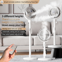Ventilateur sur pied brumisateur 4000 mAh en gros avec télécommande rechargeable, oscillant et à hauteur réglable