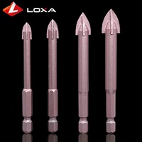 Titan Beschichtet Schnell Ändern Hex Schaft Kreuz Hartmetall Spitze Glas Bohrer Für Glas Keramik Porzellan Fliesen Bohren