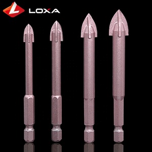 Titanium Coated Thay Đổi Nhanh Chóng Hex <span class=keywords><strong>Shank</strong></span> Cross Cacbua Tip Mũi Khoan Thủy Tinh Cho Khoan Gốm Sứ Thủy Tinh - Product Image 1
