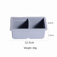 Bac à glaçons en silicone carré grand format à 2 cavités avec couvercle inclus, résistant au congélateur, moule à glace réutilisable, accessoire pour bars et restaurants