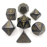 ZD308 jeux de Table donjons et Dragons dés scène réelle dés polyédriques colorés 7 pièces en laiton métal DND jeu de dés