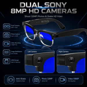 <span class=keywords><strong>Gafas</strong></span> Inteligentes con IA y Cámara, Grabación de Video 1080P, <span class=keywords><strong>Gafas</strong></span> con Bluetooth Antivibración, <span class=keywords><strong>Gafas</strong></span> de Sol con Audio para Vlogging - Product Image 3