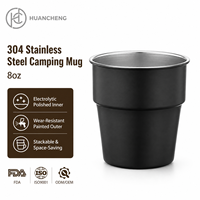 Tasse isotherme en acier inoxydable de 8 oz, double paroi, empilable, style coréen, incassable, avec logo personnalisé, fournisseur en gros