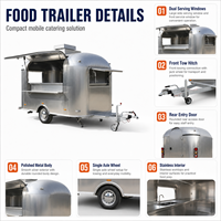 Food Truck en Acier Inoxydable pour Poulet Grillé, Poulet Frit, Tacos, Bonbons, Glaces, Sandwichs, Tarte aux Pommes – Utilisation Extérieure – Garantie 1 An