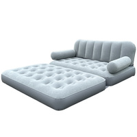 Meilleure vente transfrontalière : Canapé-lit gonflable automatique double, finition floquée, pour camping et loisirs, pliable et portable