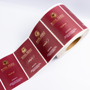 Etiquetas personalizadas para botellas de vino <span class=keywords><strong>Wishky</strong></span>, etiquetas adhesivas personalizadas de papel texturizado de cuero en relieve, etiquetas de lámina dorada para botellas - Product Image 4