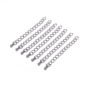 Cadena de ajuste de acero inoxidable con diseño de lágrima para la fabricación de collares, cadena de extensión de 12 eslabones, accesorios de joyería - Product Image 5