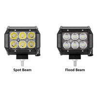 Barre lumineuse LED mini 18W IP67 4 pouces à faisceau spot et large pour tout-terrain, lumière de travail pour camions 6500K 6000K 12V 24V pour VTT, UTV et camions