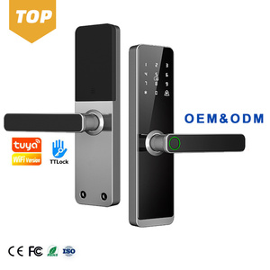 SINON ระบบล็อคประตูอัจฉริยะกันขโมยกันน้ำ รองรับ Tuya WiFi สำหรับภายนอกอาคาร พร้อมแป้นกดรหัสดิจิตอล สแกนลายนิ้วมือ วัสดุอลูมิเนียมอัลลอยด์ ใช้ได้กับประตูไม้/อลูมิเนียม - Product Image 1