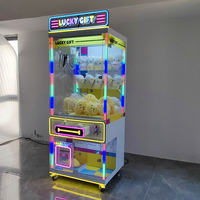 Machine de capture de peluches à monnayeur, vitrine commerciale entièrement transparente en verre trempé, pour centre de jeux intérieur et salle d'arcade